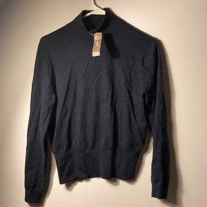 J crew mock turtle neck, navy, size smal